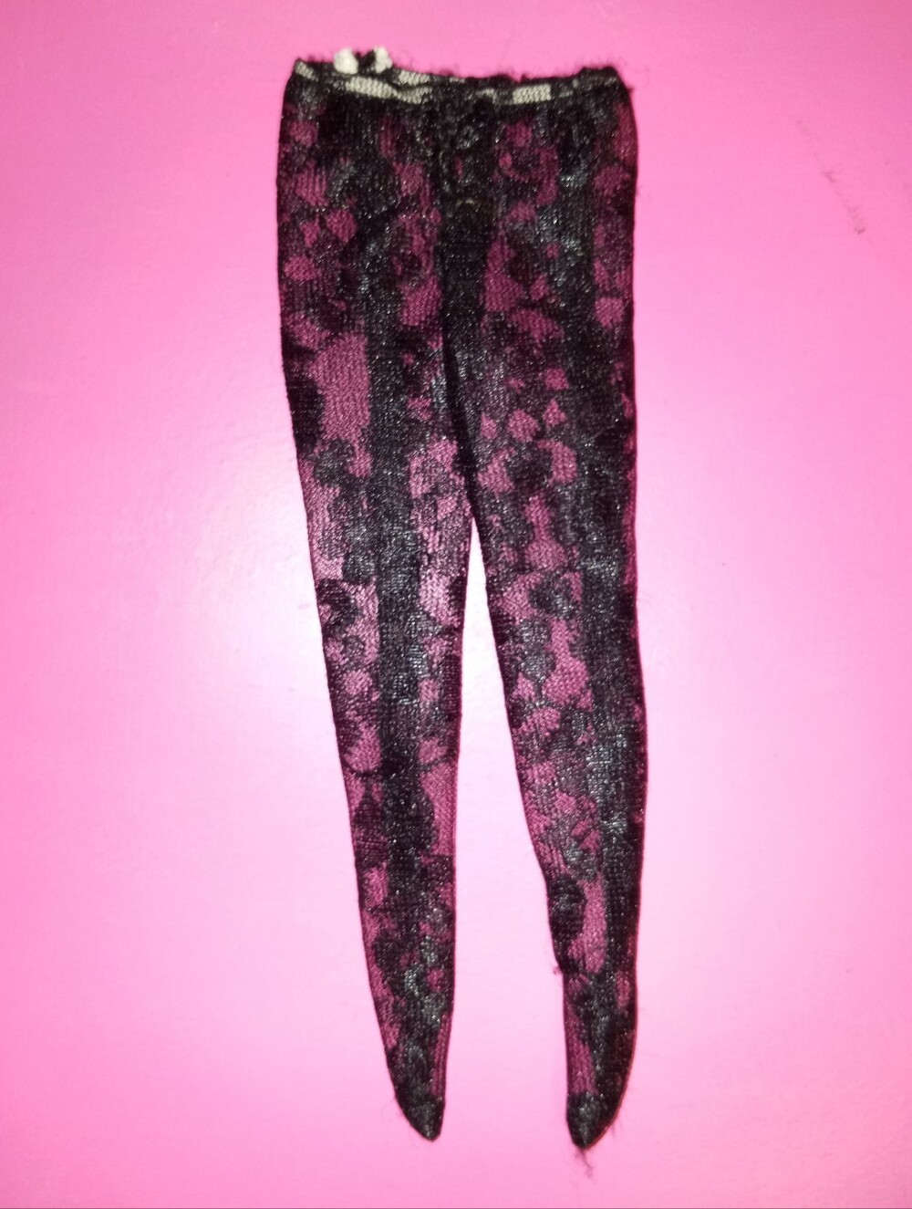Barbie doll size black lace pantyhose
